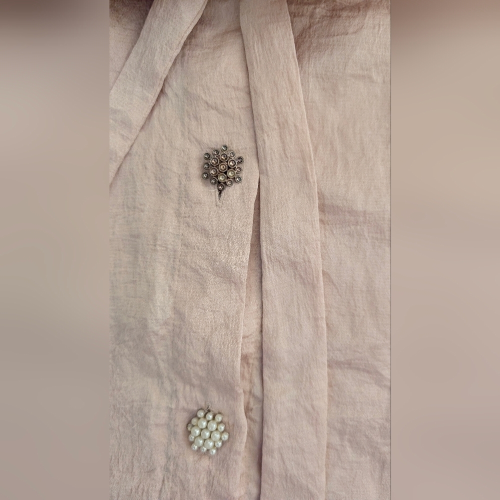 Women's Pink Ruffled Blouse - Picture 4 of 8